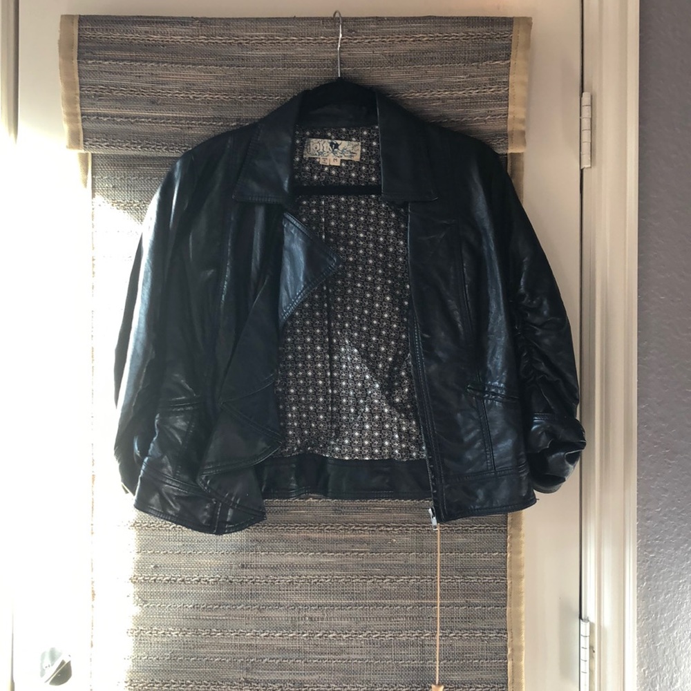 Faux Vegan Leather Moto Jacket